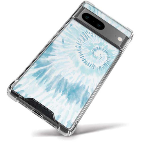 Blue and White Tie Dye Google Pixel 8a Clear Case